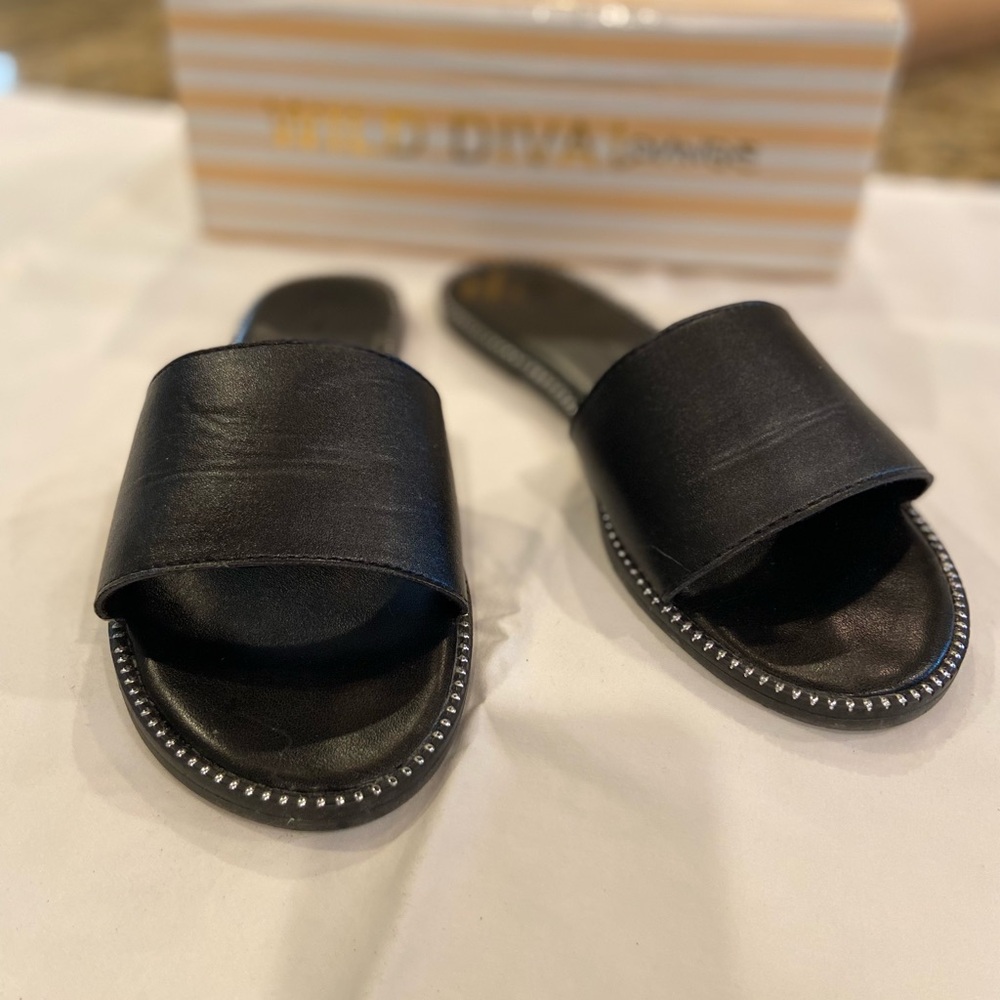 Diva Black Slide Sandals